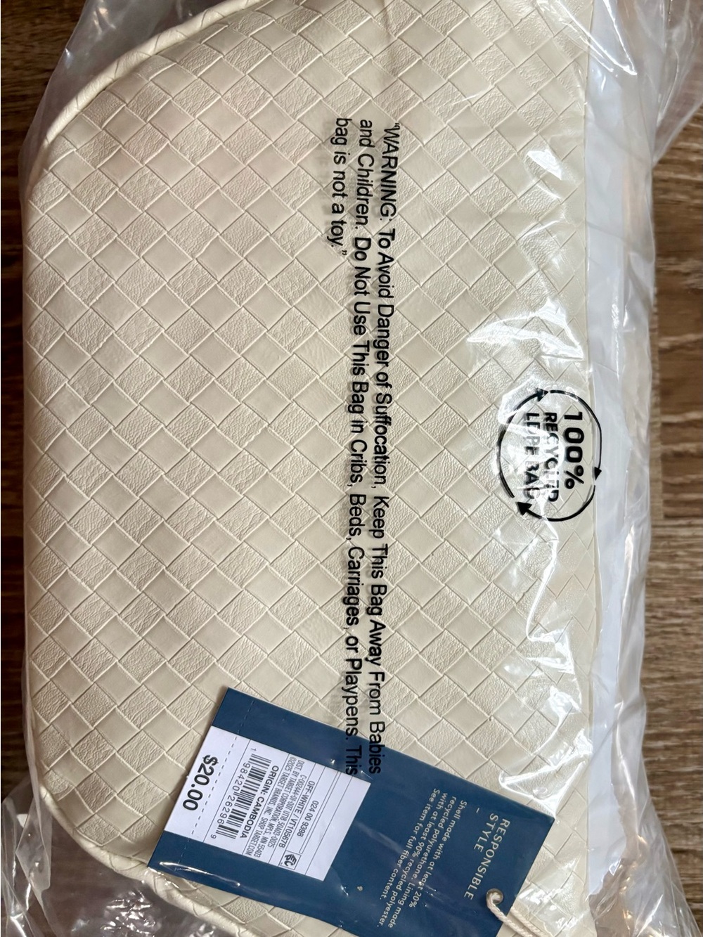 Universal Thread Cream Woven Crossbody Pouch